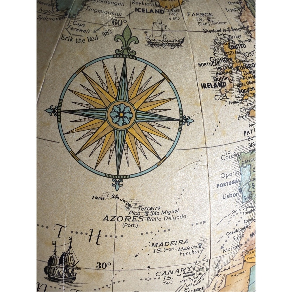 Replogle Globes World Classic Series 12" Rotating Tabletop Globe Antique Beige - Picture 10 of 14
